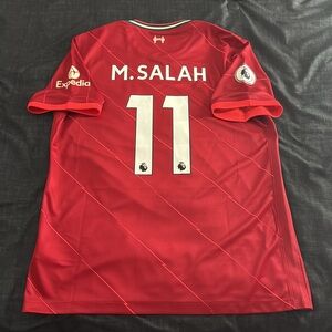 Liverpool #11 Mohamed Salah 2021-22 Nike Home Premier League Jersey